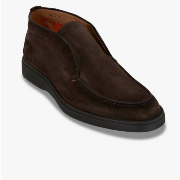 55% OFF SALE  NIB Santoni Men’s Dragon Desert Boot – Dark Brown Suede Bootie 9.5 main image 4